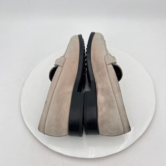 Tod's Women Size EU 38.5 US 8.5 Light Grey Suede Penny Loafer Low Heel Shoes - Picture 8 of 13